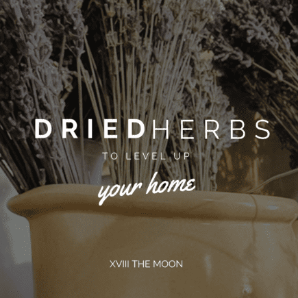 A banner with dried lavender and Text upon it.